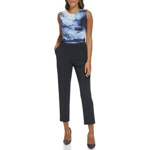 Calvin Klein Womens Slim Leg Office Dress Pants Navy 10 NWOT